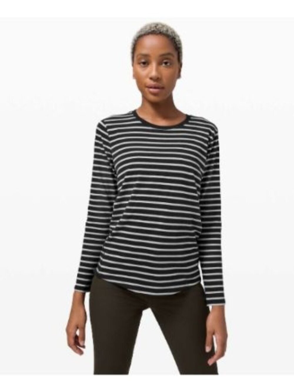 Lululemon Ever Ready Long Sleeve in Yachtie Stripe Black Chrome